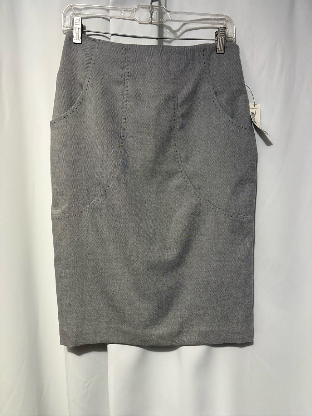 Worthington Gray Pencil Skirt with Curved Seams